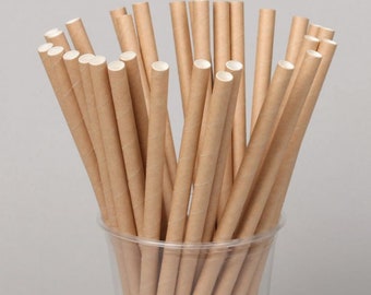 Paper Straws Compostable, Kraft paper straws, Drinking Straws| Restaurant, Cafe, Bar, Wedding, Arts & Craft, Brown Straws, pack of 250