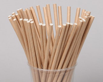 Paper Straws Compostable, Kraft paper straws, Drinking Straws| Restaurant, Cafe, Bar, Wedding, Arts & Craft, Brown Straws, pack of 250