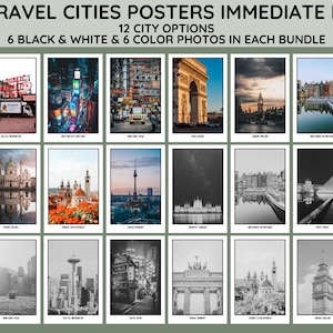 International Travel Posters Immediate Download Printable New York Seattle Hong Kong Tokyo Berlin Prague Amsterdam Paris London Budapest