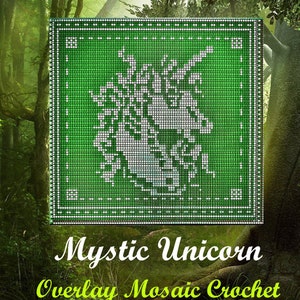 Mystic Unicorn Overlay Mosaic Crochet Pattern: Wall Hanging (PDF Download)