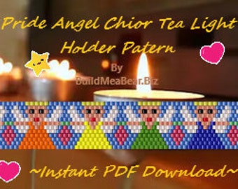 Rainbow Pride Angel Choir Tea Light or Napkin Holder PDF Download Pattern