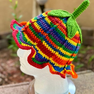 Rainbow Pride Flower Hat, Adult Size!
