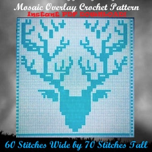 Overlay Mosaic Crochet Pattern, The Staggering Stag (Instant PDF Download)