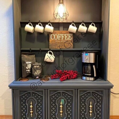 SOLD Custom Armoire Coffee Bar Coffee Station Beverage Etsy