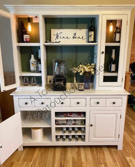 Farmhouse coffee hutch deals