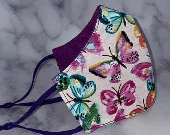 The Pretty Butterflies Face Mask for Women| Pretty Colors | Great for Mommy and Me Days | Fits Toddlers | For Teenagers | For School