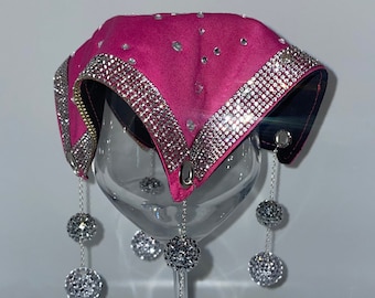 Copribicchiere rosa shocking intenso / Bling argento / Protezione per bevande riutilizzabile / Stoviglie da piscina