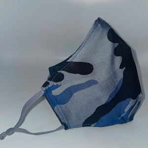 Camouflage Face Mask | Blue Grey Black | Army Fatigue | Cotton Mask | Unisex