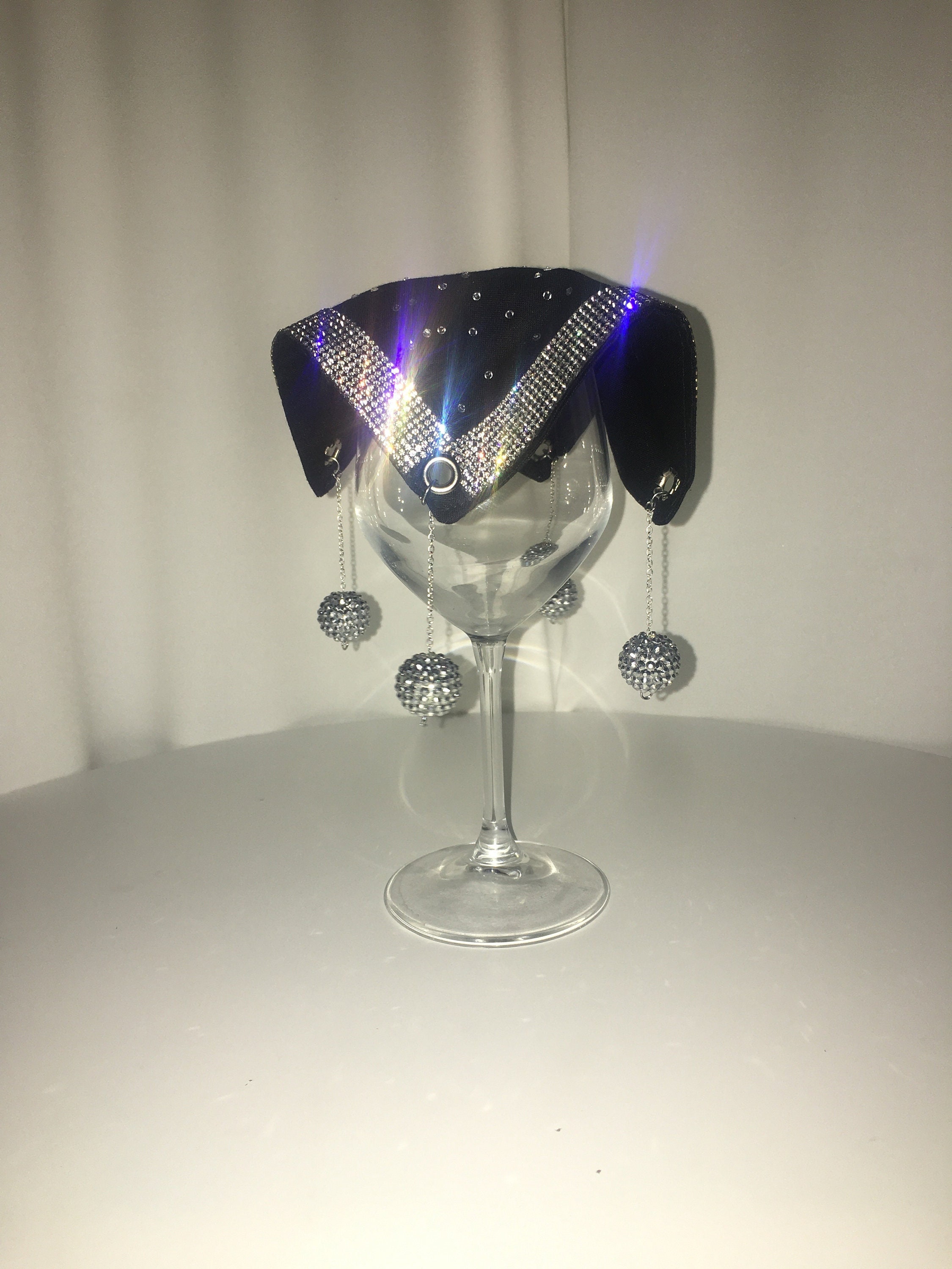 Rhinestone Bling Drink Cover | Black Fabric Cup Protector - Etsy display picture 2