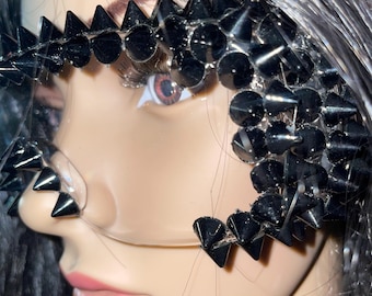 Black Spike Eye Goggles | Unisex Clear Lens Protective Eyewear, Punk Metal Style