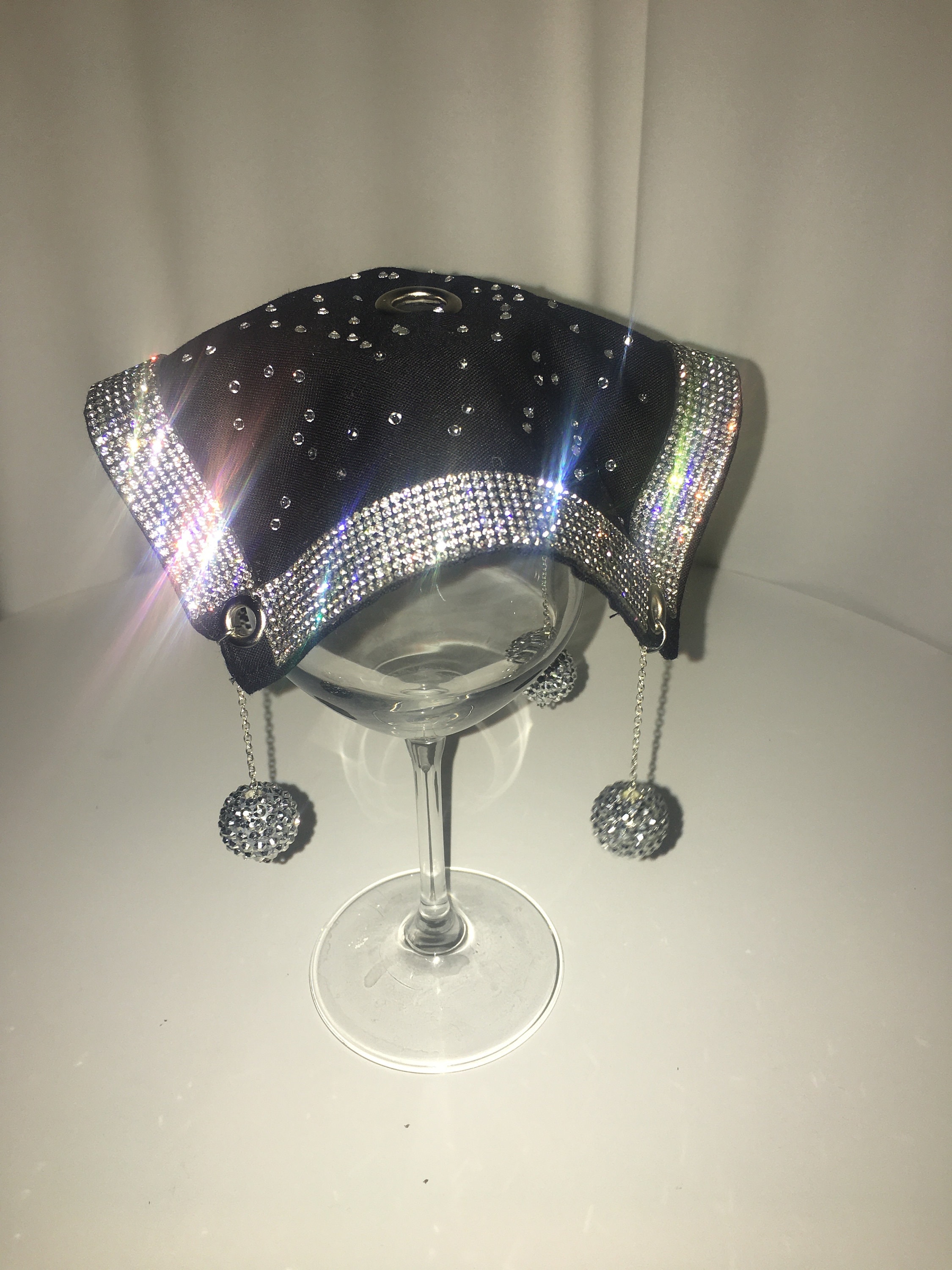 Rhinestone Bling Drink Cover | Black Fabric Cup Protector - Etsy display picture 3