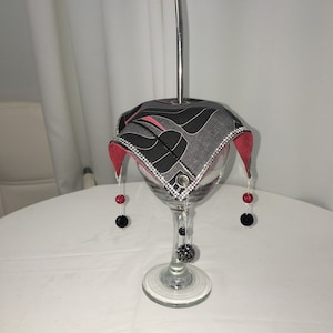 Cubrevasos con suelas rojas y tacones negros / Bonito protector de bebidas / Adorno brillante para copa de vino / Abalorio para copa de vino, regalo para esposa / Anti-picos