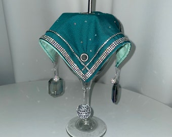 Teal Cup Cover: Luxe Elegance for Your Beverages | Wineglass Cover