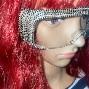 Black & Silver Bling Goggles | Oversized Safety Glasses for Eye Coverage