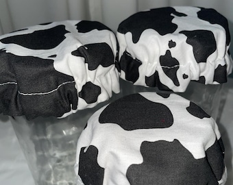 Cow Print Cup Covers (Set of 3) | Handmade Reusable Drink Protectors