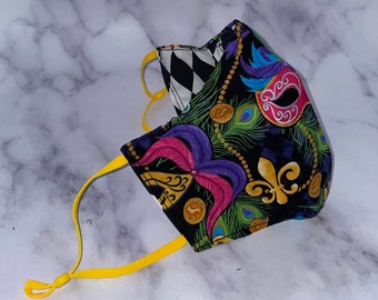 Katoenen maskers van Mardi Gras-katoen | New Orleans | Louisiana | Levendige maskers |