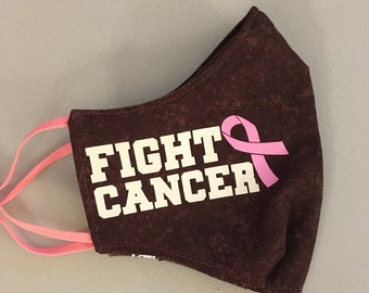 Fight Cancer Face Mask | Awareness Ribbon, Adjustable Ear Loops