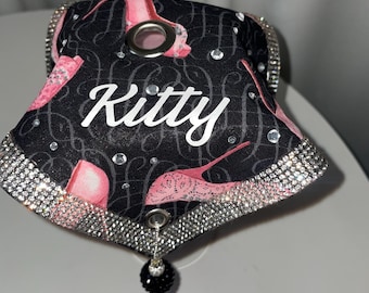 Personalized Cup Cover with Name, High Heel Print, Rhinestone Party Drink Accessory