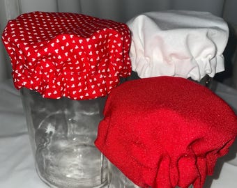 Red Heart Cup Covers | Handmade Reusable Drink Protectors (Set of 3)