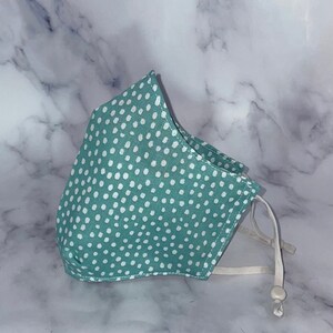 Turquoise & White Dot Face Mask | Back-to-School | For Toddlers | For Teenagers | For Nurses | For Teachers