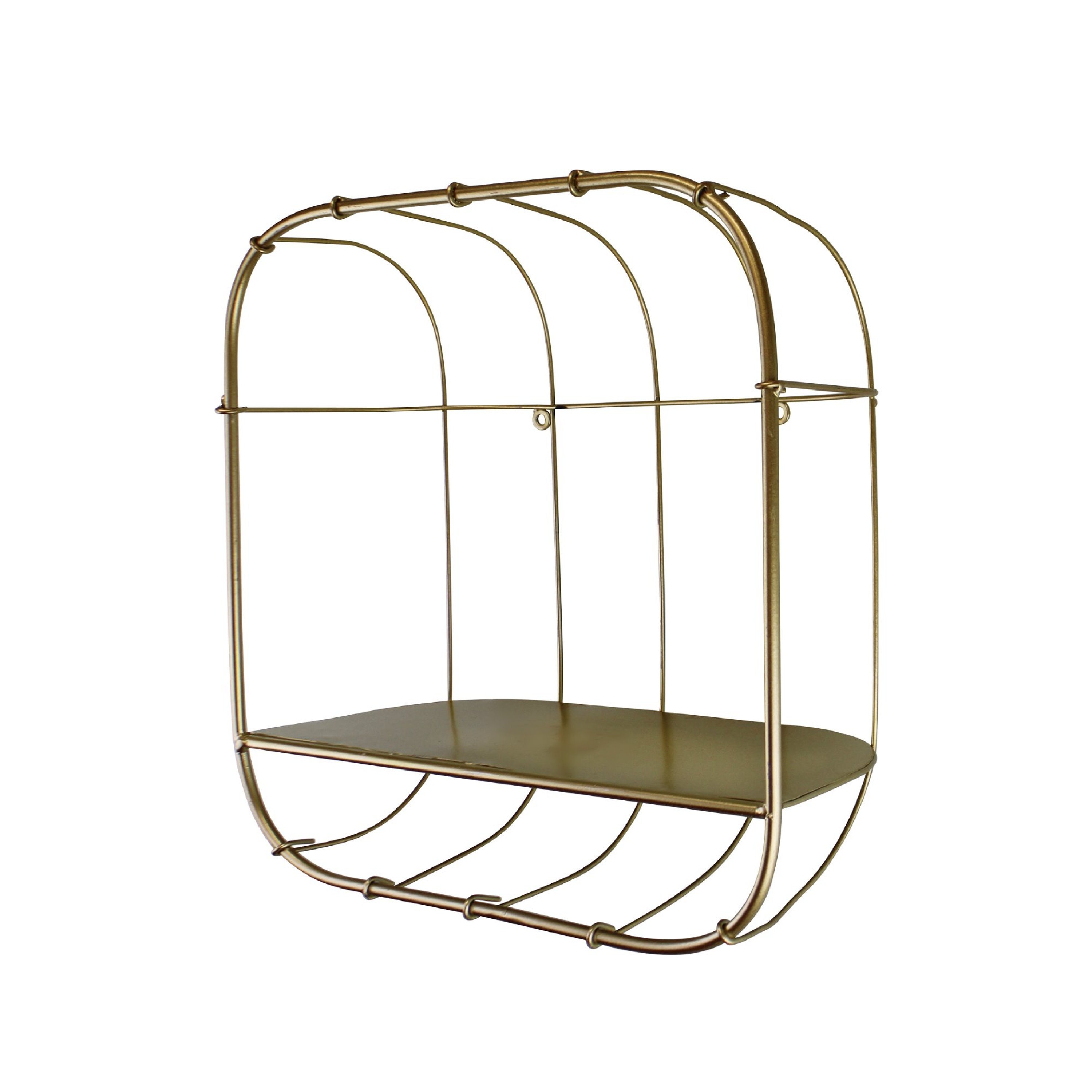 Gold Wire Basket Wall Storage Shelf Etsy