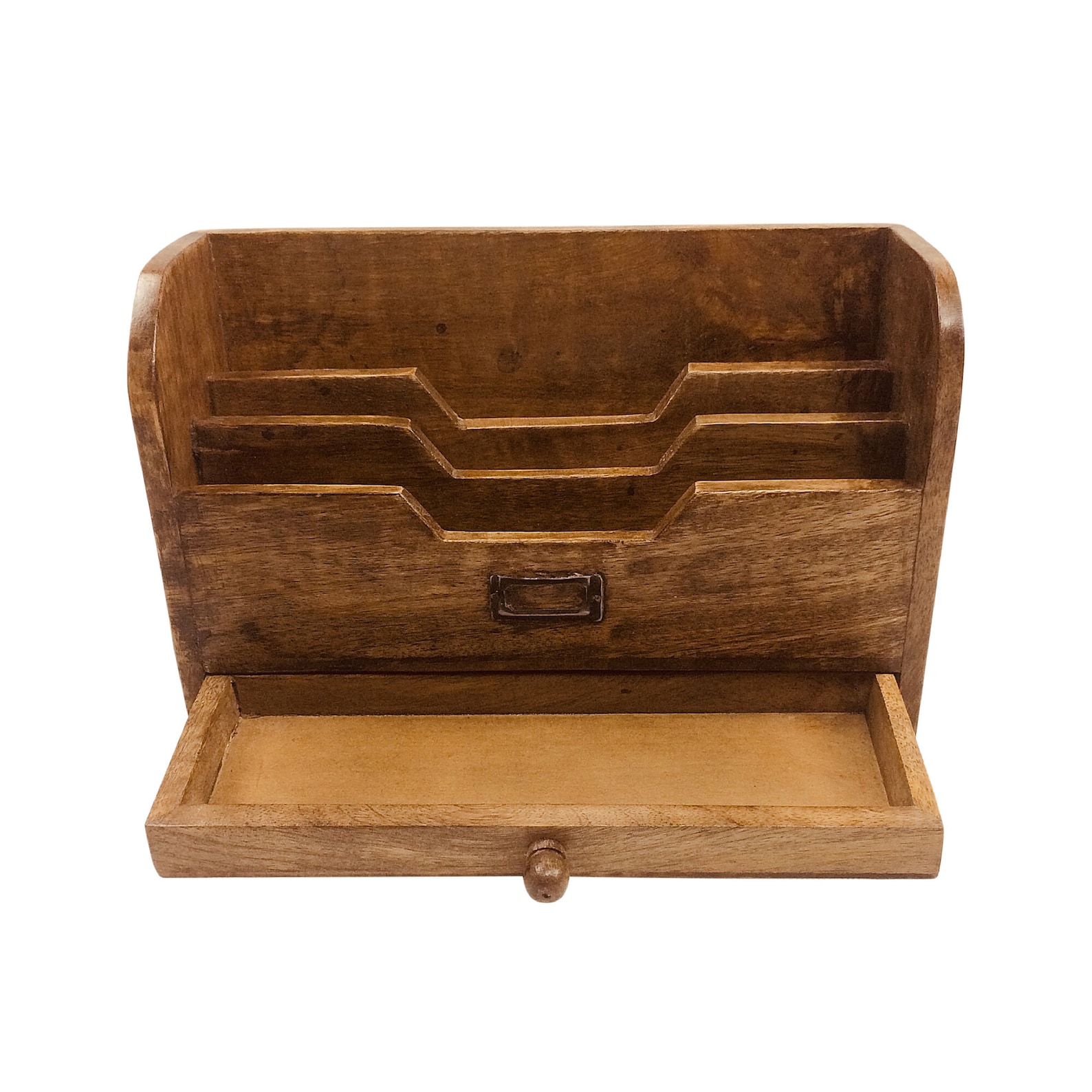 Vintage Wooden Letter Rack with Drawer Etsy