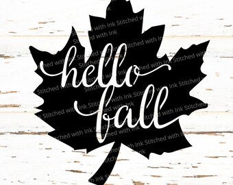 Fall Door Hanger SVG, Hello Fall, Fall Leaves Svg, Laser Cut Files, Fall Sign Svg, Fall Decor, Glowforge Files, hello fall png, cricut