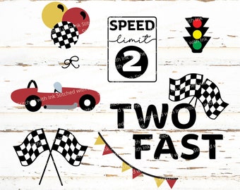Two fast SVG, two fast birthday, two fast two curious, race car party, two fast birthday bundle, 2nd birthday shirt, checkered flag, cricut