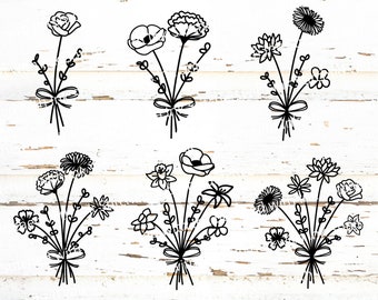 Birth month flower SVG, Birth Flower bouquet svg, wildflower svg, Mothers day Svg, family birth flowers,simple flower svg,wildflower bouquet