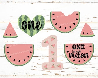 One in a melon svg, one in a melon png, watermelon svg, birthday girl svg, first birthday svg, 1st birthday shirt, fruit svg,summer birthday