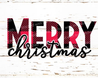 Merry Christmas Svg, Buffalo Plaid SVG, Plaid Christmas Svg, Christmas Svg, Plaid Svg, Merry Christmas PNG, Buffalo Plaid Cut Files, xmas