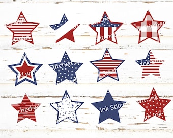 Patriotic Star Svg, Stars Svg, 4th of July Svg, Fourth of July Svg, July 4th Svg, American Flag Svg, Red white blue Svg, Memorial Day svg
