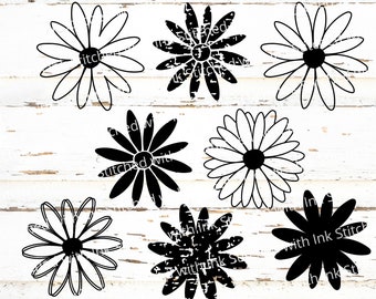 Daisy Svg, Daisy Flower Svg, gelaagde bloem Svg, lente Svg, bloem Svg, Wildflower Svg, bloemenbundel svg, madeliefjes Svg, lente Svg