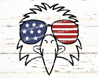 Patriotic Eagle Svg, 4th of July Svg, American Flag Svg, Sunglasses Svg, Eagle Svg, Patriotic Svg, Red white blue Svg, Fourth of July Svg