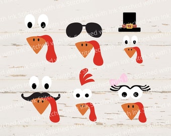 Turkey Face Svg, Thanksgiving Svg, Turkey Svg, Girl Turkey face Svg, Little Turkey Svg, Cute turkey Svg, Turkey face bundle, Turkey face Png