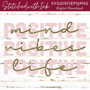 Positiver Geist positive Vibes positives Leben svg, Positiver svg, Mentale Gesundheit svg, Motivations svg, Inspirierend svg, Positive Zitate svg