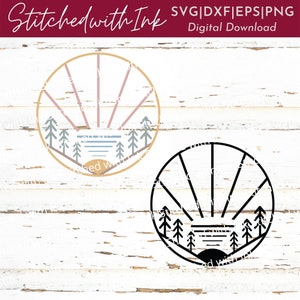 Mountains SVG, Sunset Svg, Mountain scene Svg, Landscape Svg, Boho SVG, Minimalist Svg, Nature Svg, Camping Svg, Adventure Svg, forest svg