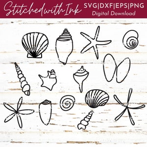 Seashell Svg, Seashell Png, Nautical Svg, Ocean Svg, seashell art, beach svg bundle, Sea shells Svg, Svg starfish, Shells Svg, Summer svg