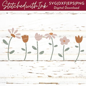 Boho bloemen SVG, wilde bloem SVG, bloem PNG, Daisy SVG, Tulip SVG, minimalistische SVG, Boho bloem SVG, Floral Boho SVG, Daisy PNG, bloem clipart