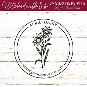 Daisy Png, April Geburtsmonat Blume Svg, Gänseblümchen Svg, Geburtsblume Svg, Frühling Svg, Gänseblümchen Clipart, botanische svg, Gänseblümchen Svg