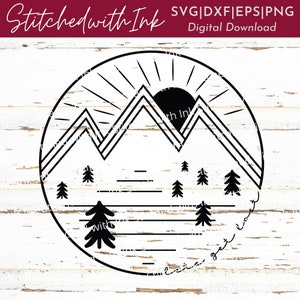 Lets get Lost SVG - Berg SVG - Abenteuer svg - Berge svg - Natur SVG - Sonnenstrahl svg - Landschaft SVG - Berge Clipart - Camping svg