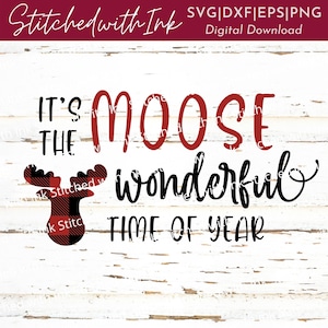Moose Svg, Familie Kerst pyjama SVG, Mooiste tijd van het jaar Svg, Buffalo Plaid Svg, Funny Christmas Svg, Christmas tShirt Svg, PNG