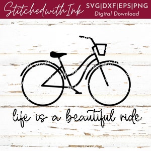 Het leven is een mooie rit, Fiets Svg, Fiets SVG, Eenvoudige Fiets SVG, Geniet van de Rit svg, Bycycle Decals, Fiets png, Svg Bestanden Voor Cricut, DXF