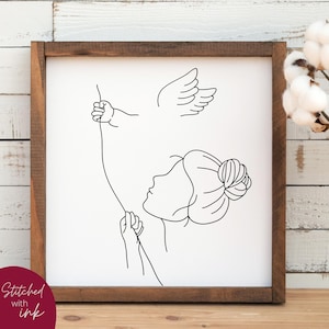 Chaîne invisible, svg perte de bébé, fête des mères en deuil, perte d'une grossesse, ange du ciel, perte d'un nourrisson, lettre du ciel, câlins du ciel