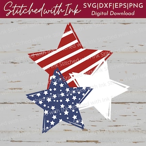 Patriotic Star Svg, Stars Svg, 4th of July Svg, Fourth of July Svg, July 4th Svg, American Flag Svg, Red white blue Svg, Memorial Day svg