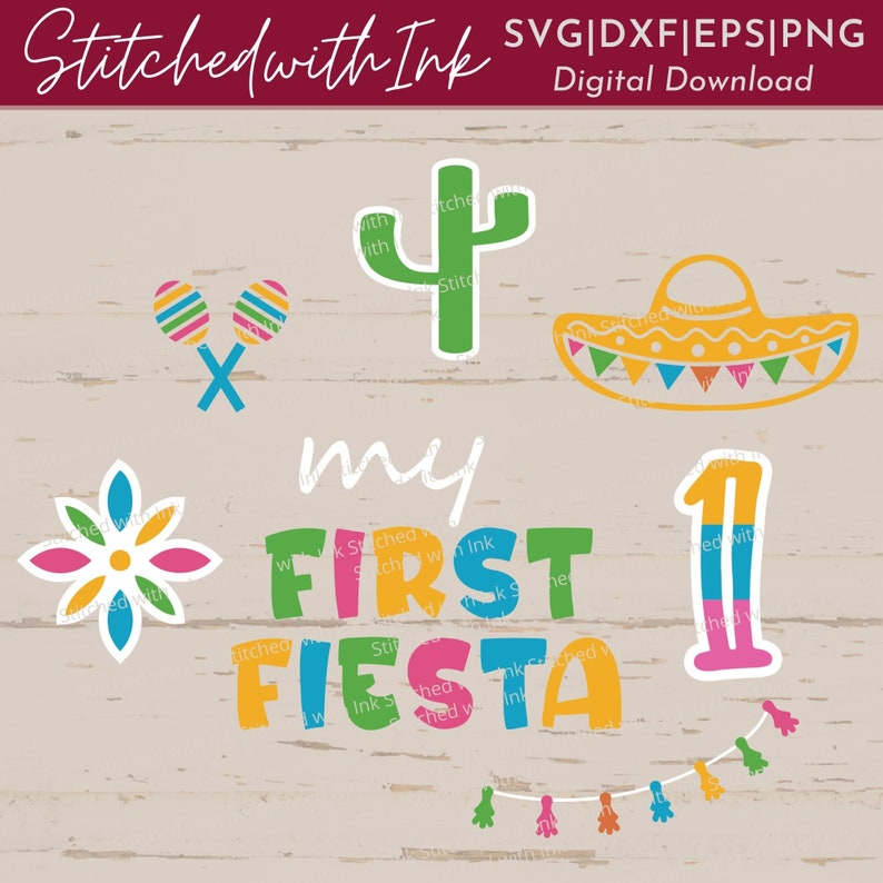 My First Fiesta, First Birthday Svg, Fiesta Svg, Fiesta Decorations ...