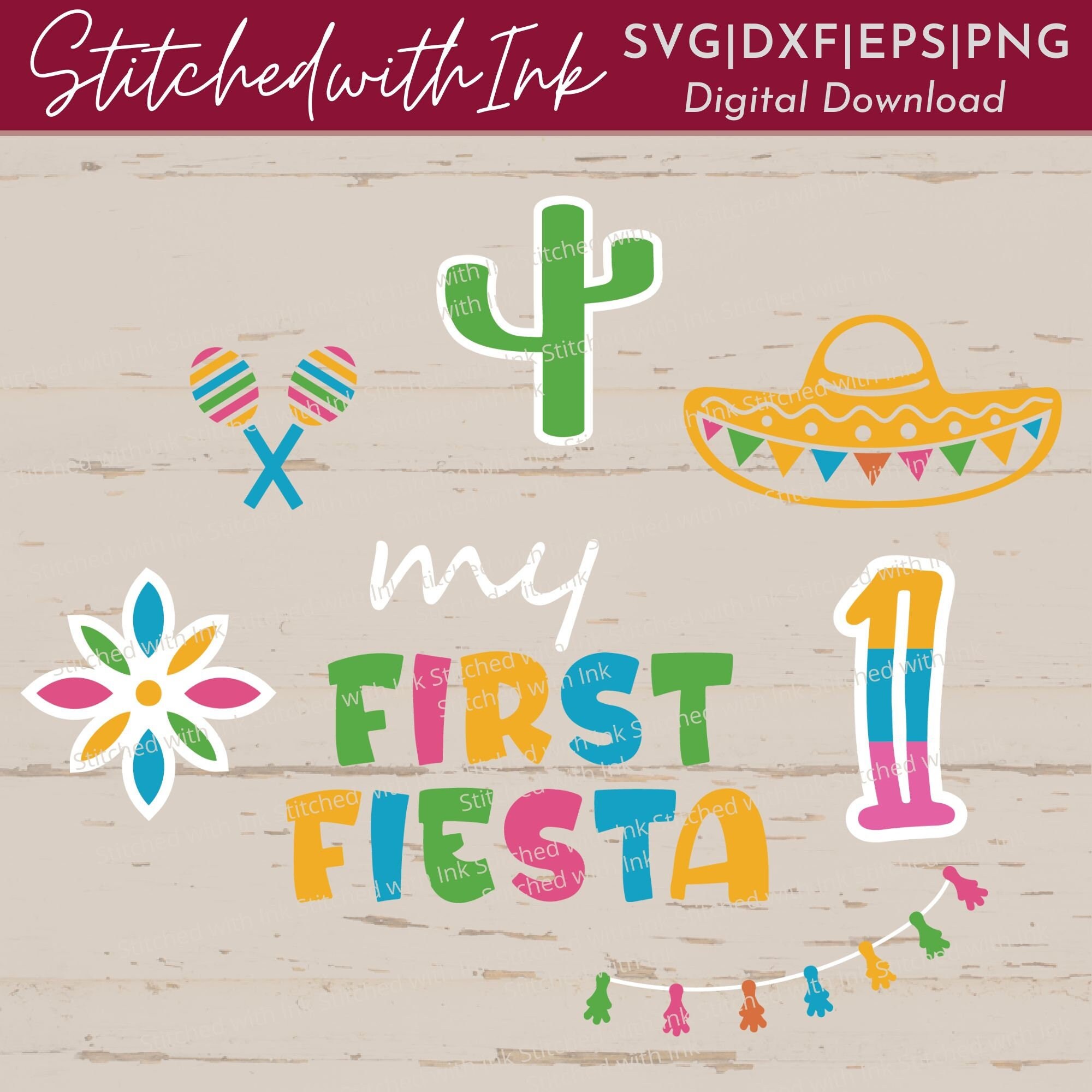 My First Fiesta, First Birthday Svg, Fiesta Svg, Fiesta Decorations ...