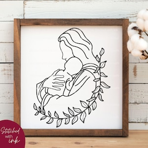 Jésus tenant un bébé SVG, png commémoratif de perte de bébé, souvenir de bébé, cadeau de perte de bébé, mort-né, perte du nourrisson, fausse couche svg, dessin au trait Jésus