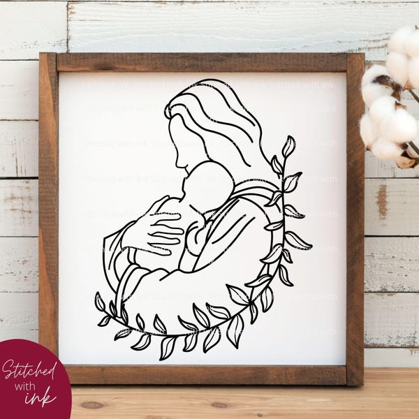 Jesus holding baby SVG, Baby loss memorial png, baby keepsake, baby loss gift, still born, infant loss, miscarriage svg, Jesus line art