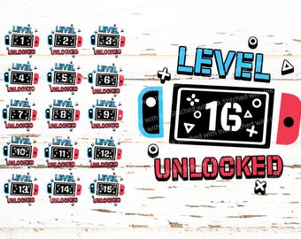 Gamer Birthday Svg, Video Game Birthday, Birthday Shirt Svg, Level unlocked PNG, gamer gift, gaming shirt, game console, game controller svg